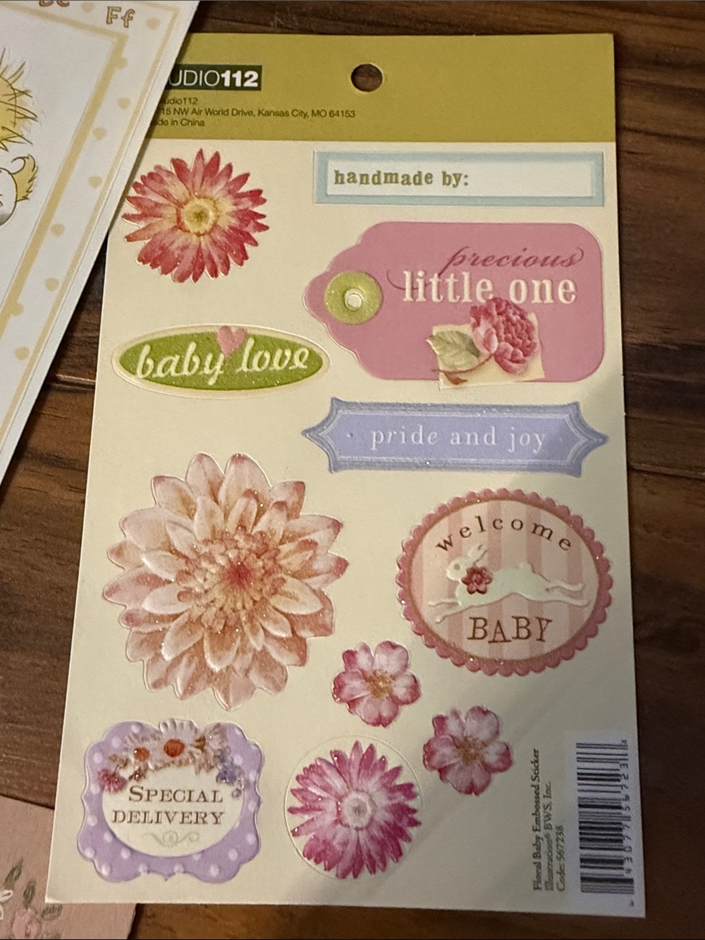 VTG Decorative Stickers - Pink, Brown, Cream Floral & baby girl Valentine Set - Picture 7 of 9